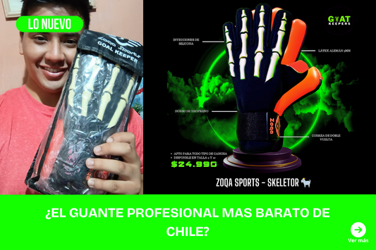 ¿El guante de portero/arquero de futbol "profesional" más barato en Chile?