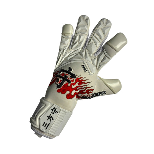 Guantes de Arquero MikataKeeper Flama 2.0 – Látex Contact 4mm, Corte Roll Negativo