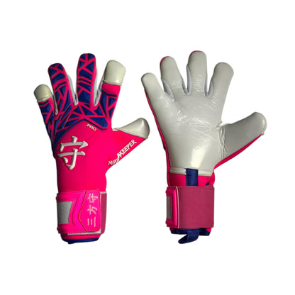 Guantes de Arquero MikataKeeper PinkPro 2.0 – Látex Contact 4mm, Corte Roll Negativo