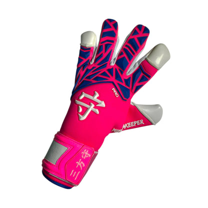 Guantes de Arquero MikataKeeper PinkPro 2.0 – Látex Contact 4mm, Corte Roll Negativo