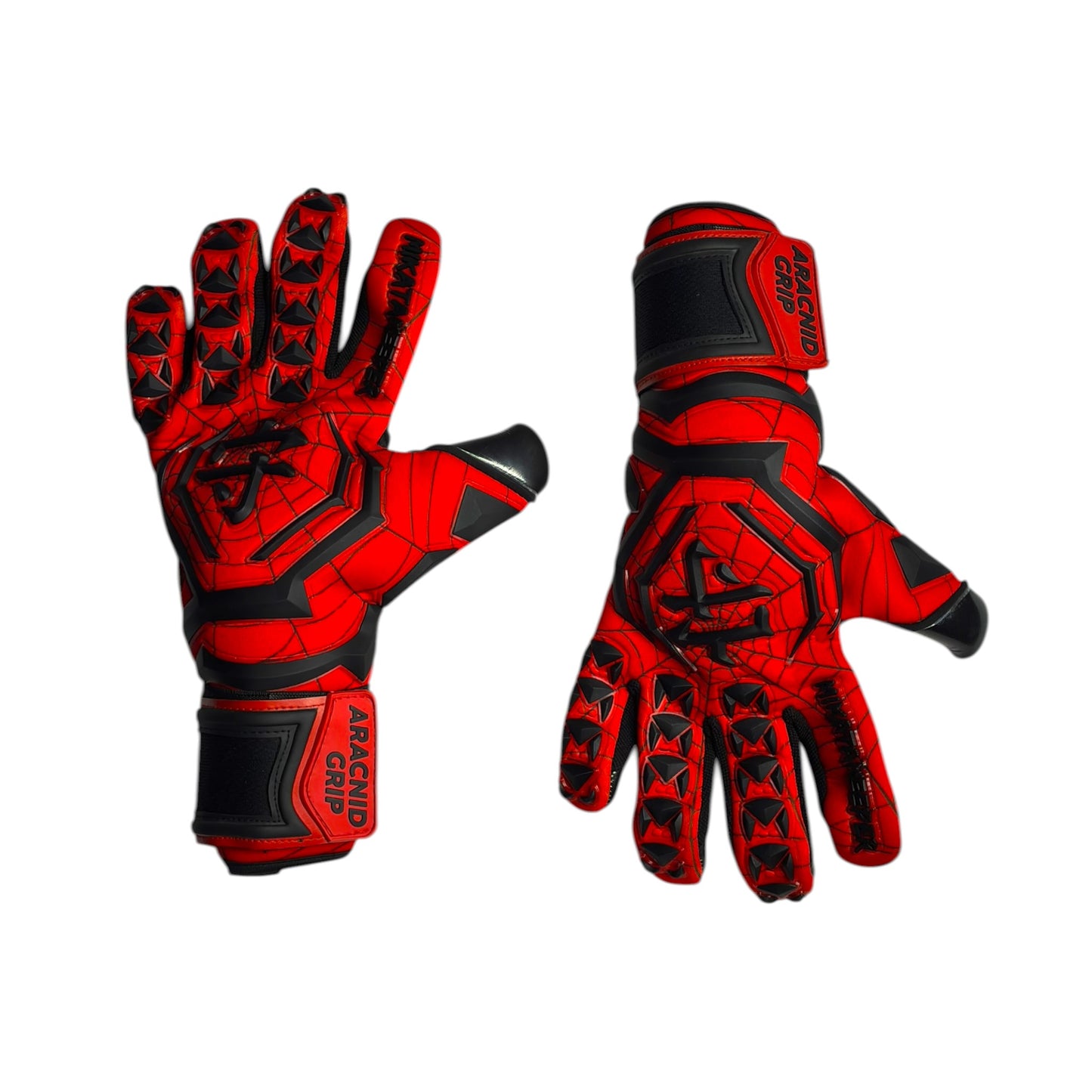 Guantes de Arquero MikataKeeper Aracnid Red – Látex Contact 4mm, Corte Roll Negativo
