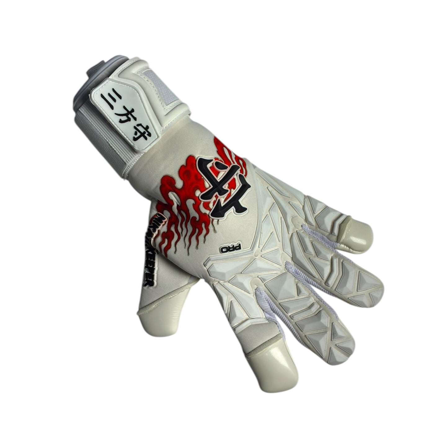 Guantes de Arquero MikataKeeper Flama 2.0 – Látex Contact 4mm, Corte Roll Negativo