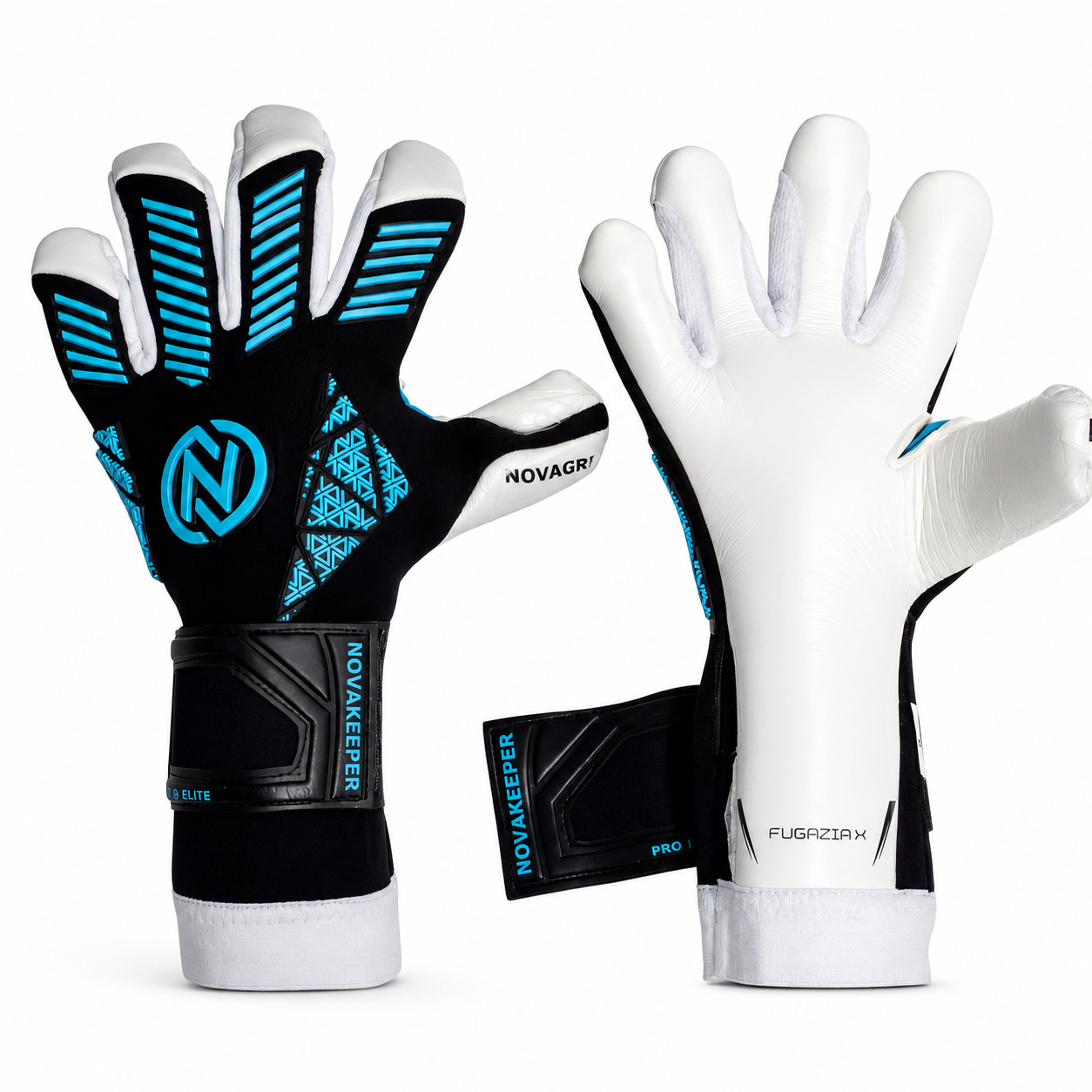Guantes de Arquero Novakeepers Fugazia X Cyan – NovaGrip 4 mm Profesional
