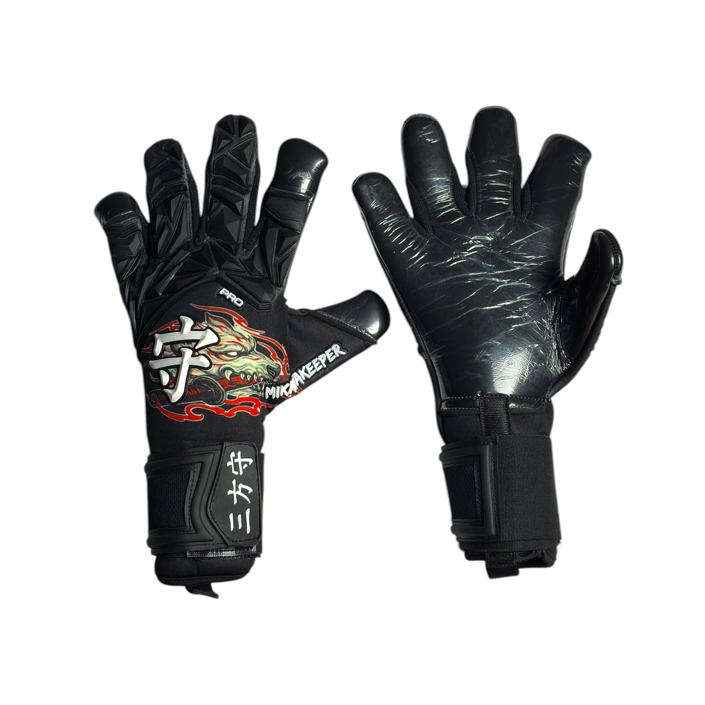 Guantes de Arquero MikataKeeper Okami 2.0 – Látex Contact 4mm, Corte Roll Negativo