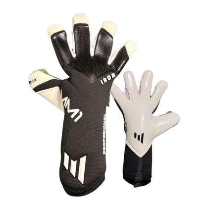 MM1 Iron Negro Blanco – Guantes de Arquero Profesionales con Látex Alemán