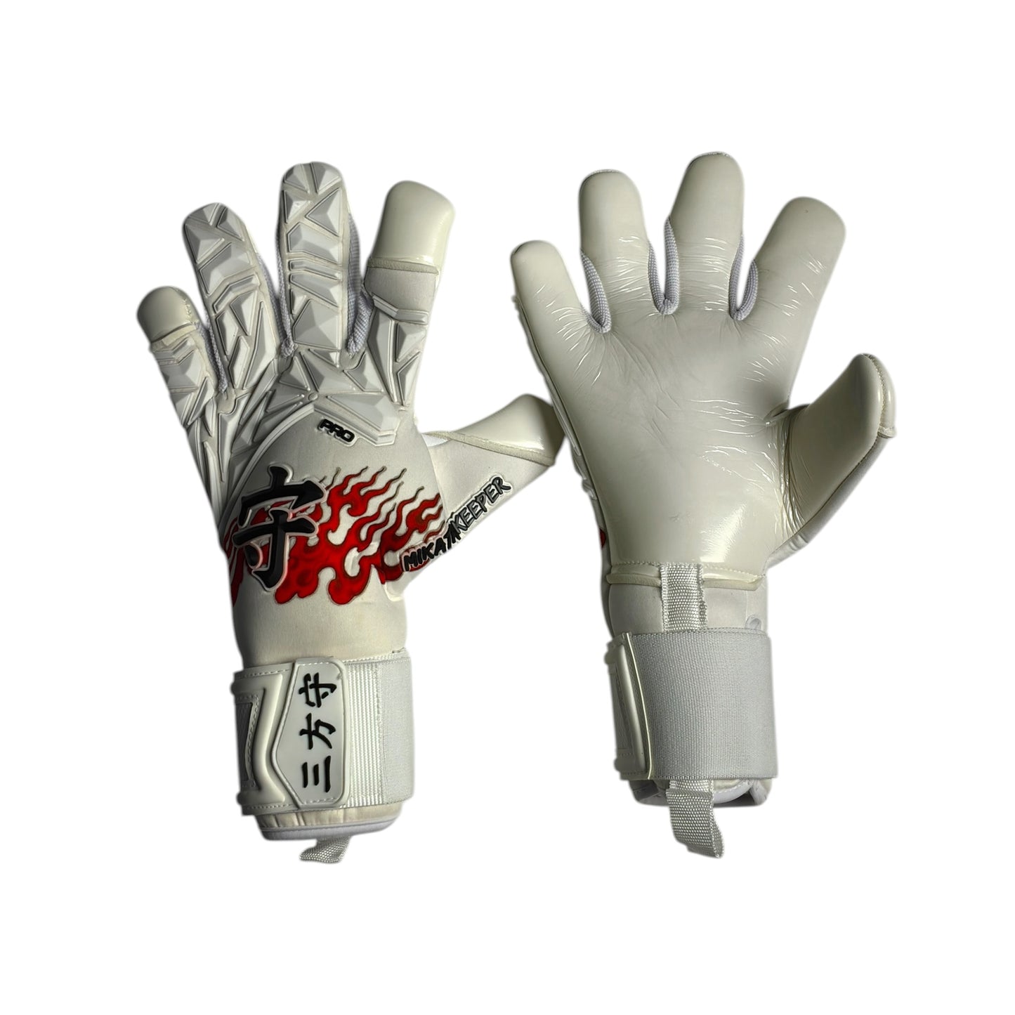 Guantes de Arquero MikataKeeper Flama 2.0 – Látex Contact 4mm, Corte Roll Negativo