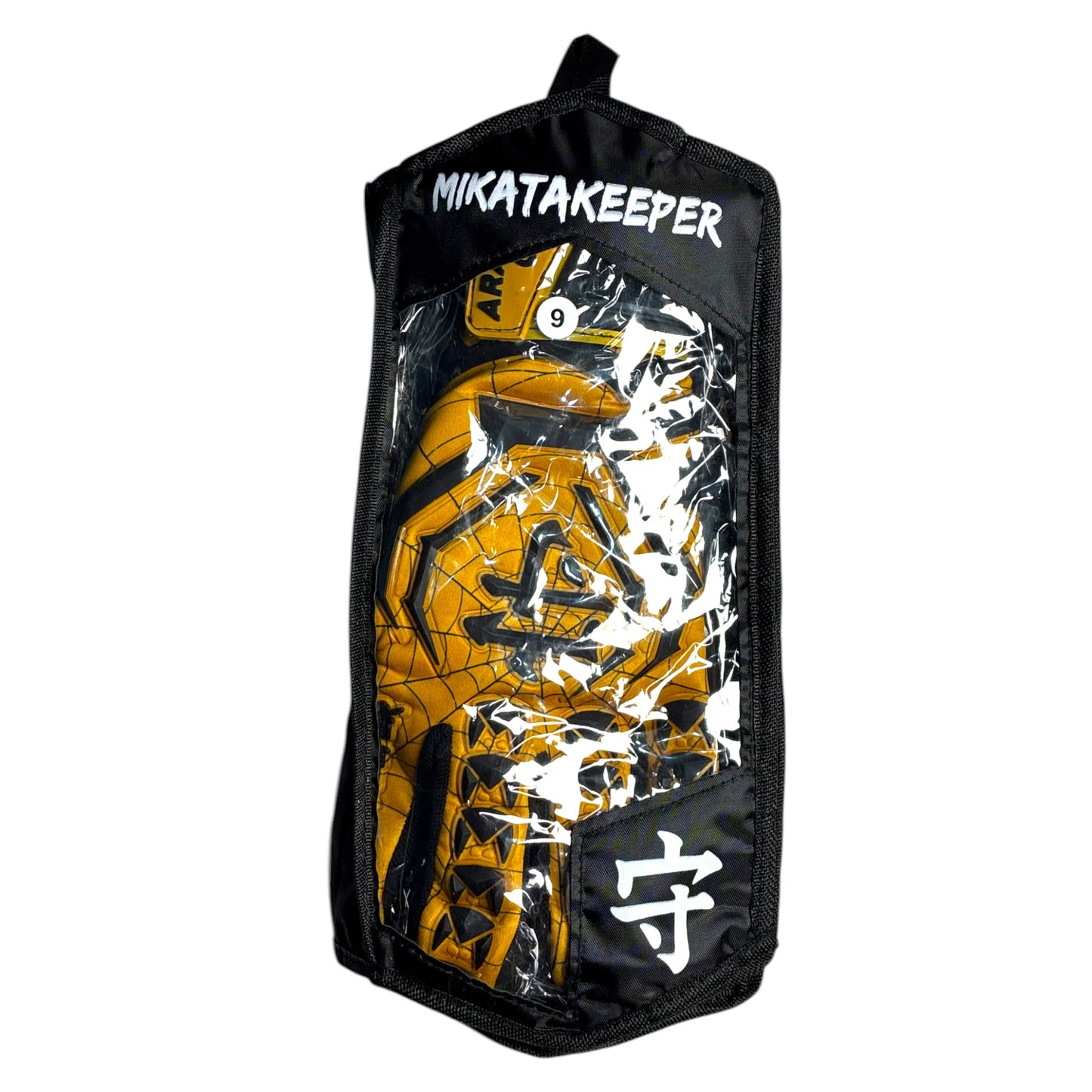 Guantes de Arquero MikataKeeper Aracnid Gold – Látex Contact 4mm, Corte Roll Negativo