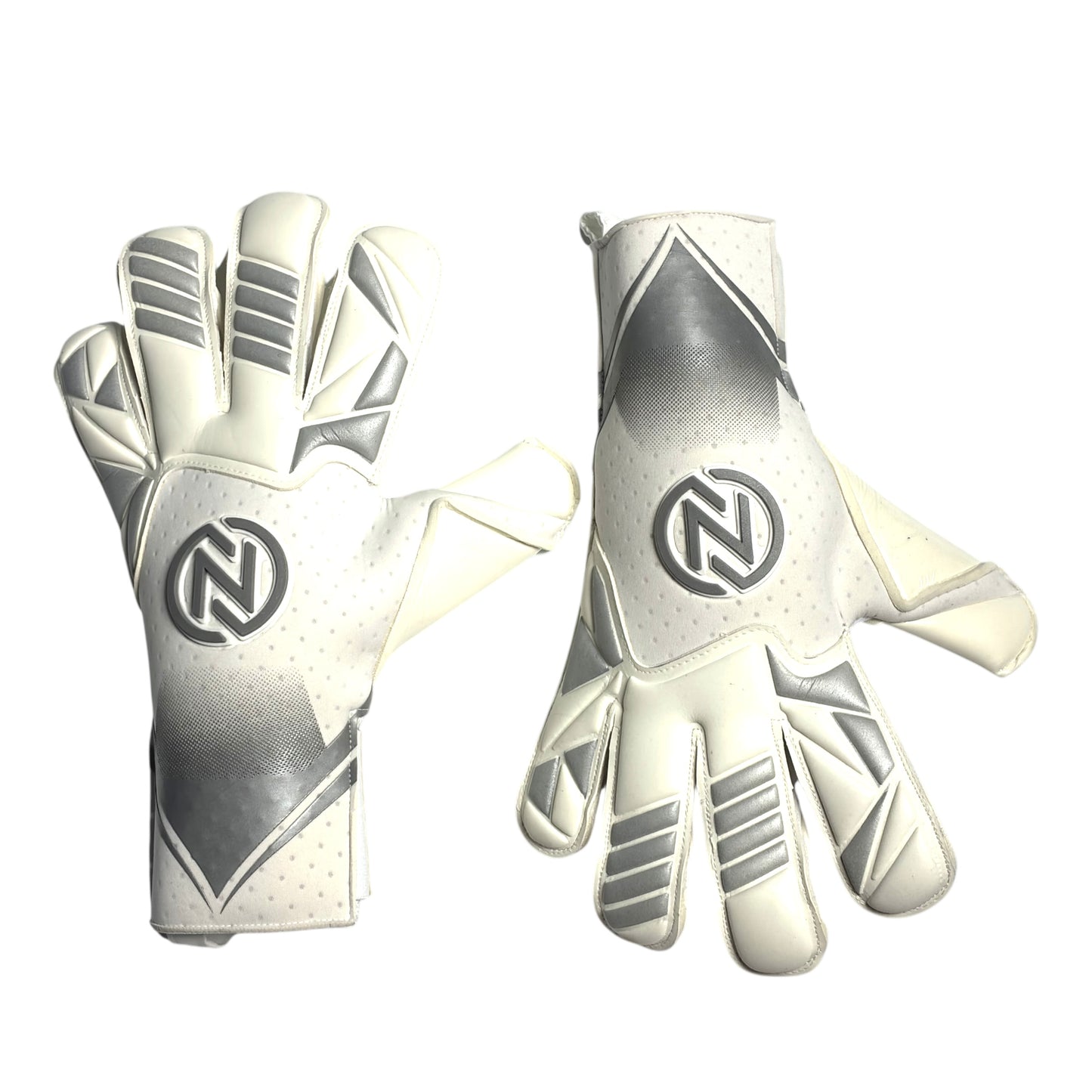 Guantes de Arquero Profesional NovaOne 3.0 Silver Edition - Blanco y Plateado