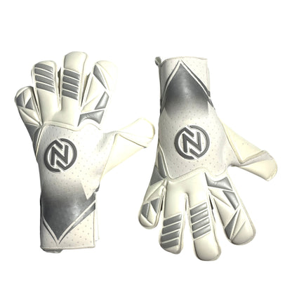Guantes de Arquero Profesional NovaOne 3.0 Silver Edition - Blanco y Plateado