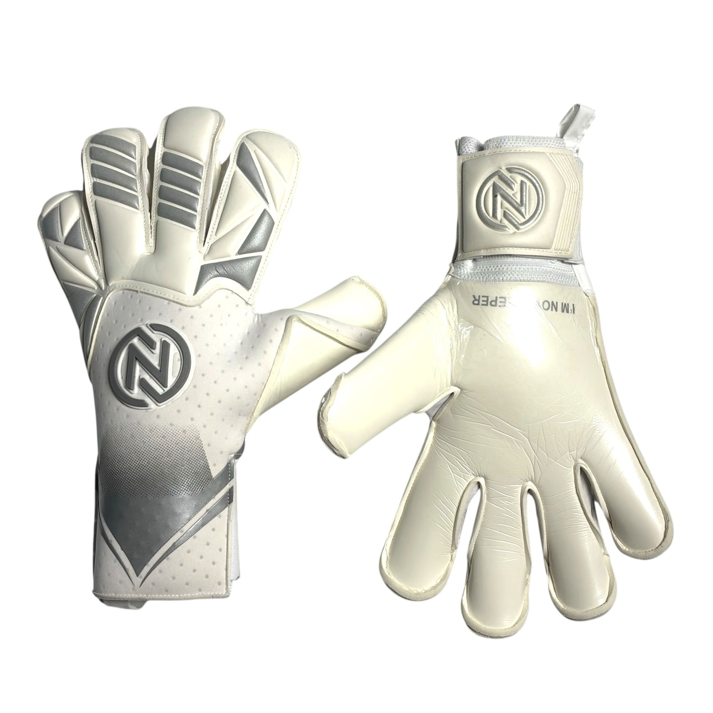 Guantes de Arquero Profesional NovaOne 3.0 Silver Edition - Blanco y Plateado