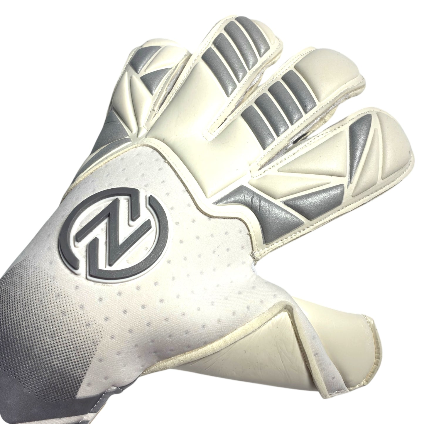 Guantes de Arquero Profesional NovaOne 3.0 Silver Edition - Blanco y Plateado