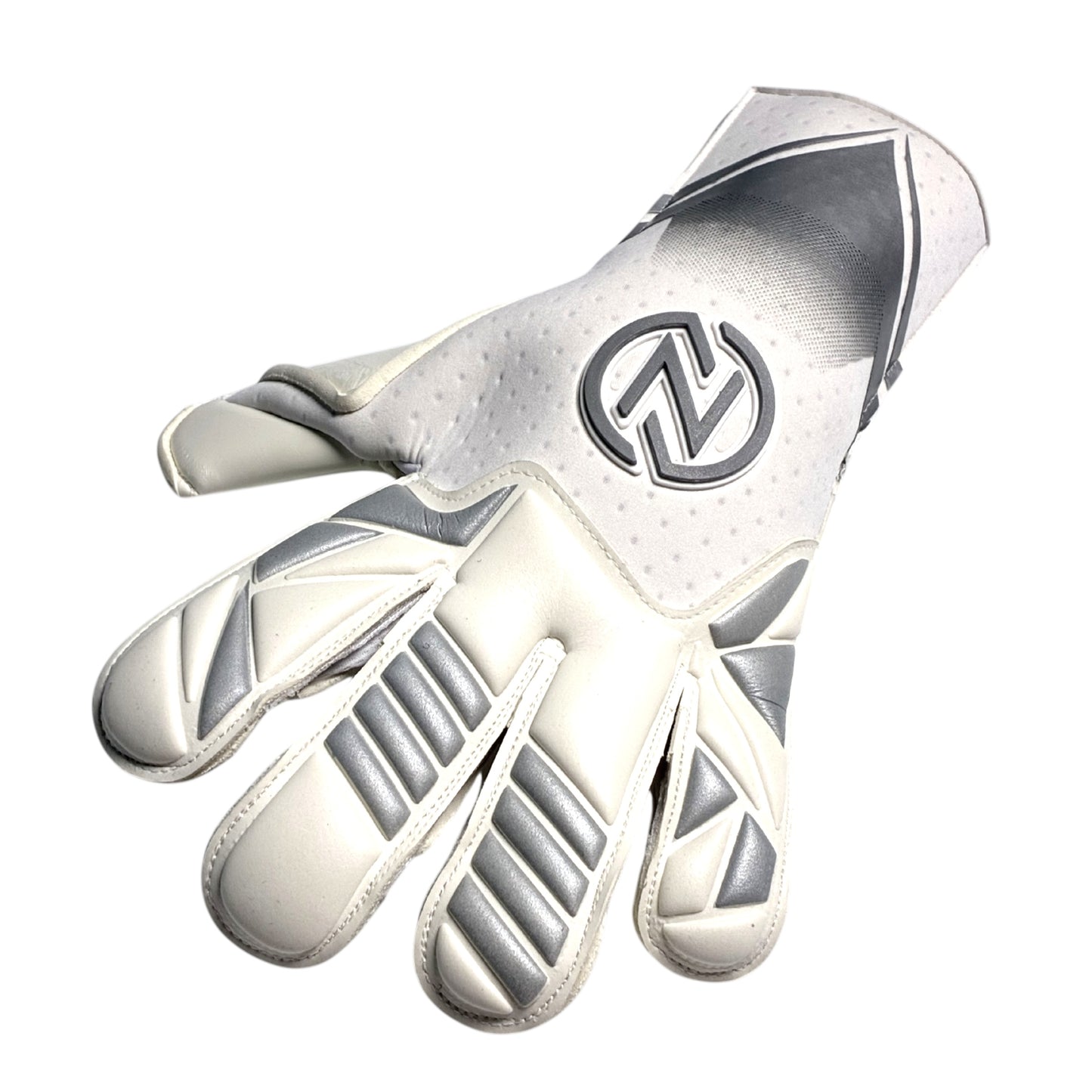 Guantes de Arquero Profesional NovaOne 3.0 Silver Edition - Blanco y Plateado