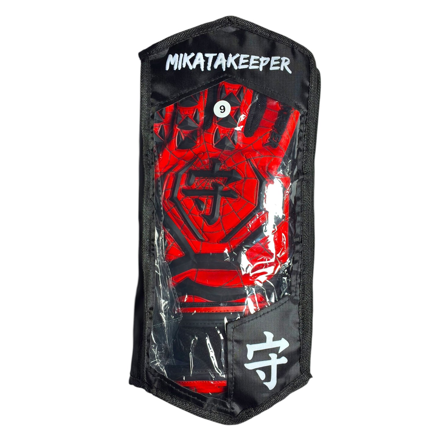 Guantes de Arquero MikataKeeper Aracnid Red – Látex Contact 4mm, Corte Roll Negativo