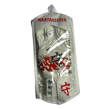 Guantes de Arquero MikataKeeper Flama 2.0 – Látex Contact 4mm, Corte Roll Negativo