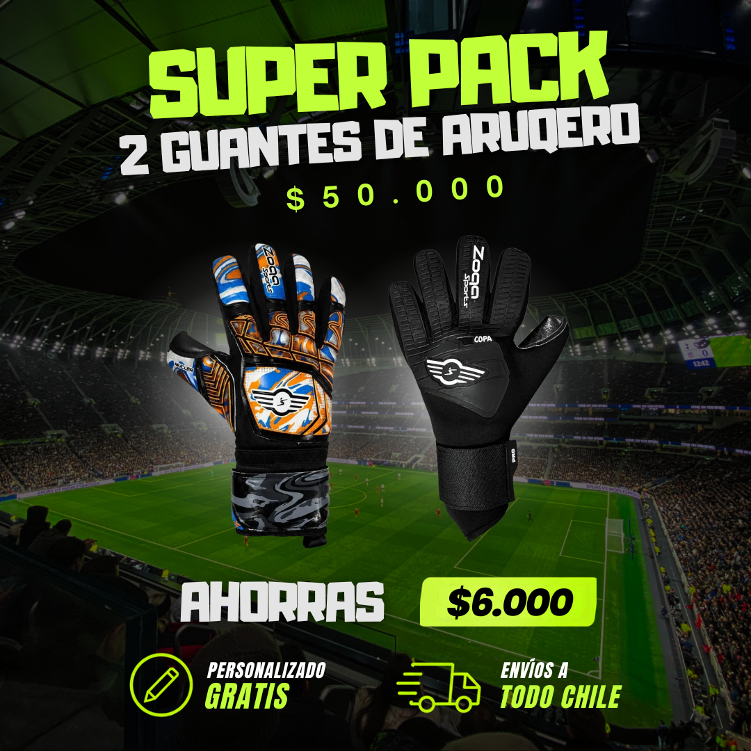 Pack Guantes de arquero - apto para todo tipo de cancha