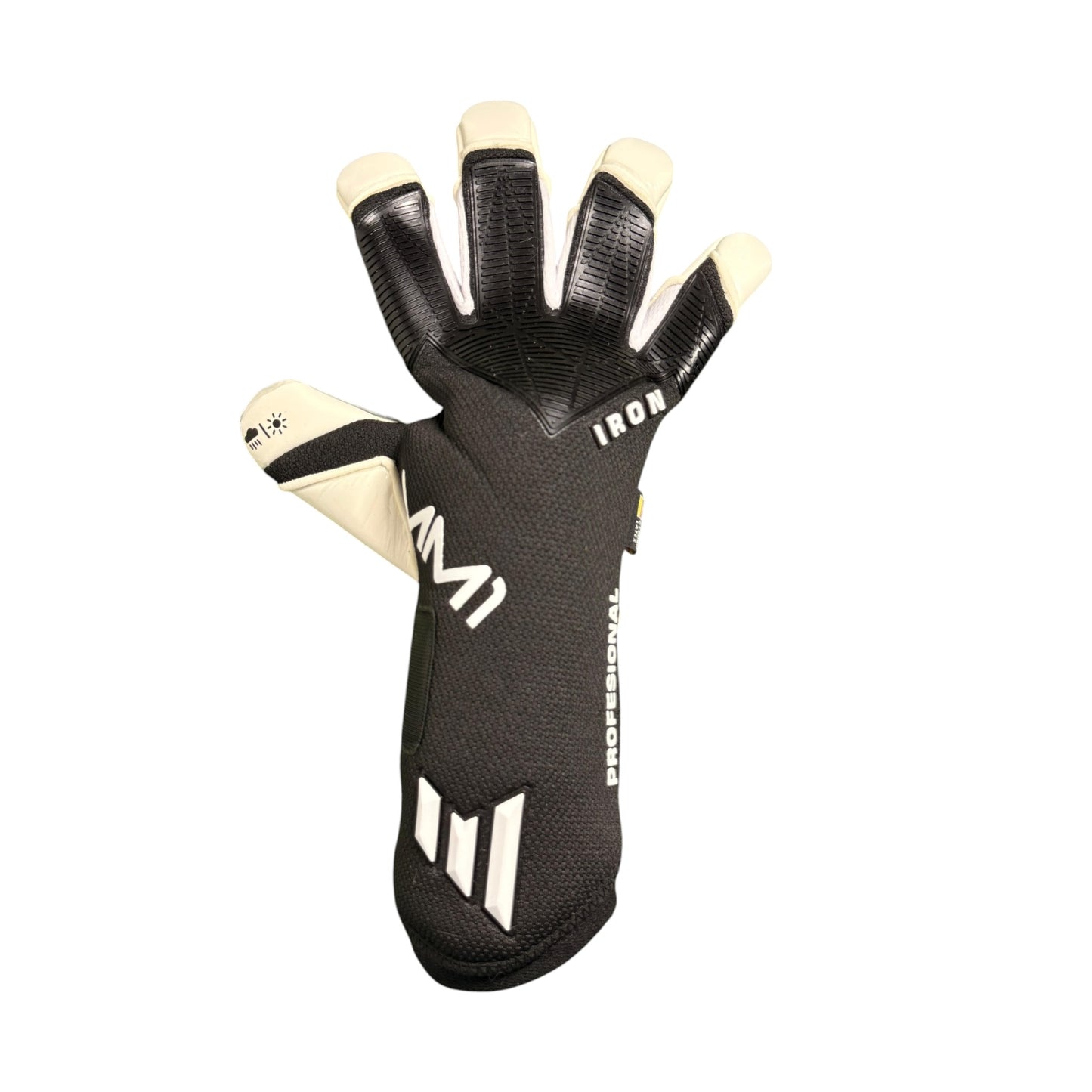 MM1 Iron Negro Blanco – Guantes de Arquero Profesionales con Látex Alemán
